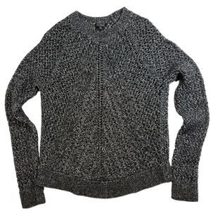 Lucky Brand | Sparkly Black & White Open Weave Sweater | Size Medium